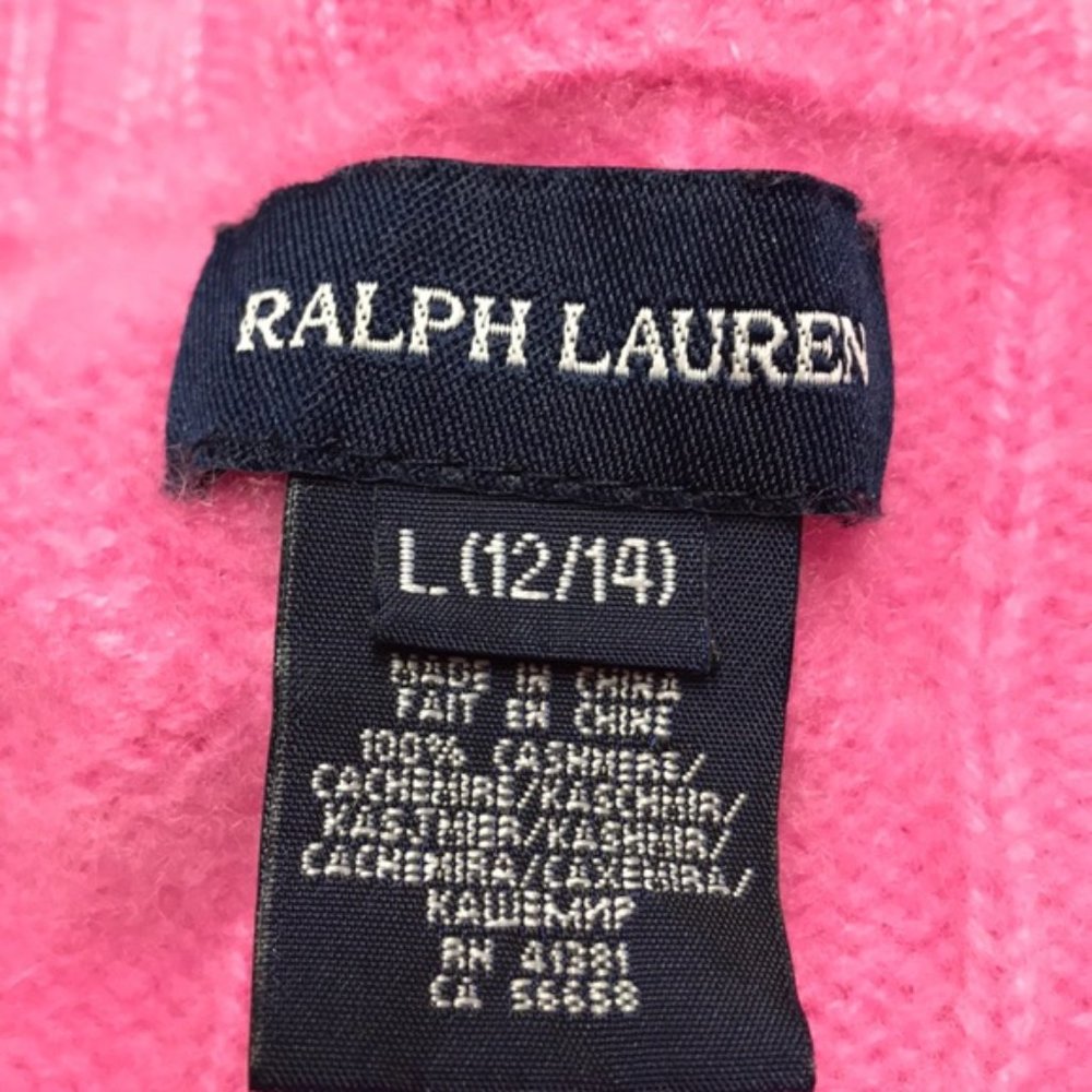 SOLD RALPH LAUREN Girls’ Cashmere Lightweight Cardigan - Picture 5 of 5